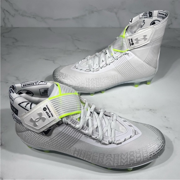 Under Armour Men's Highlight MC White/Silver Football Cleats Size 10 NWOB - Picture 2 of 12